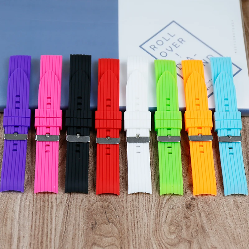 

Men's watch accessories silicone strap 20mm pin buckle watch sports waterproof rubber strap men and women watch strap
