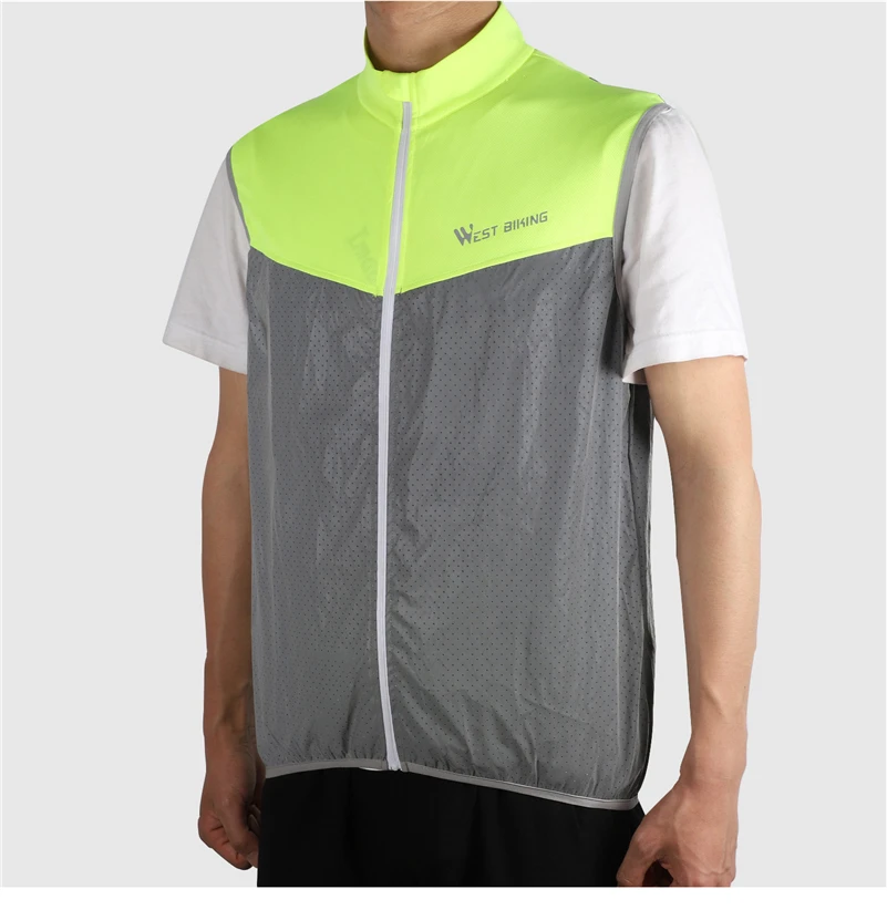 WEST BIKING светоотражающий жилет для велоспорта для мужчин женщин безопасность веложилетки без рукавов дышащий Быстросохнущий велосипедный куртка спортивный жилет