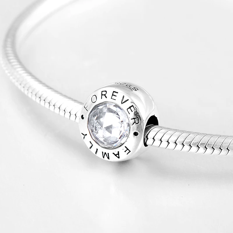 925 пробы серебра представляют собой любовь круглой формы прозрачный CZ шарма бусины, подходят к оригиналу Pandora, ювелирные изделия с