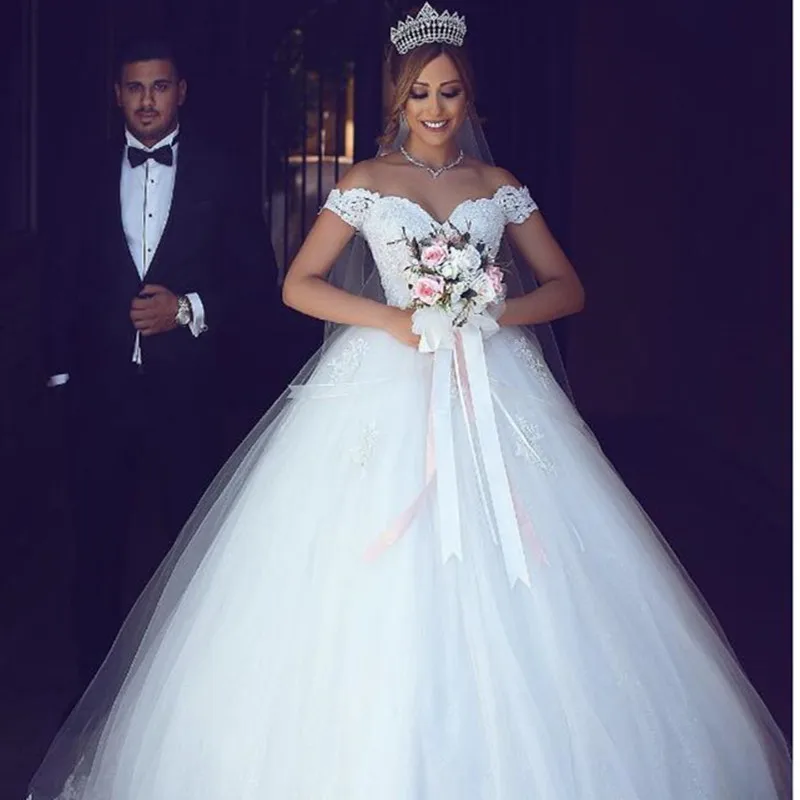 New-Arrival-Ball-gown-Wedding-Dress-2019-Off-the-shoulder-Wedding-Gowns-Vestido-de-noiva-Arabic