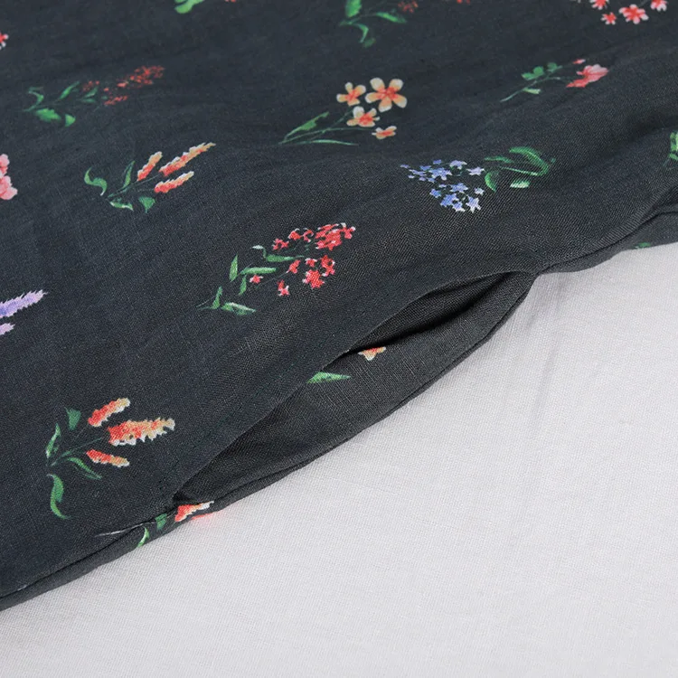 Robes Printemps Linge Vert Robe Nouvelle National À Longues Femmes Manches Coton Vent Automne Floral De Femme Longue Tqw4aFWZ4