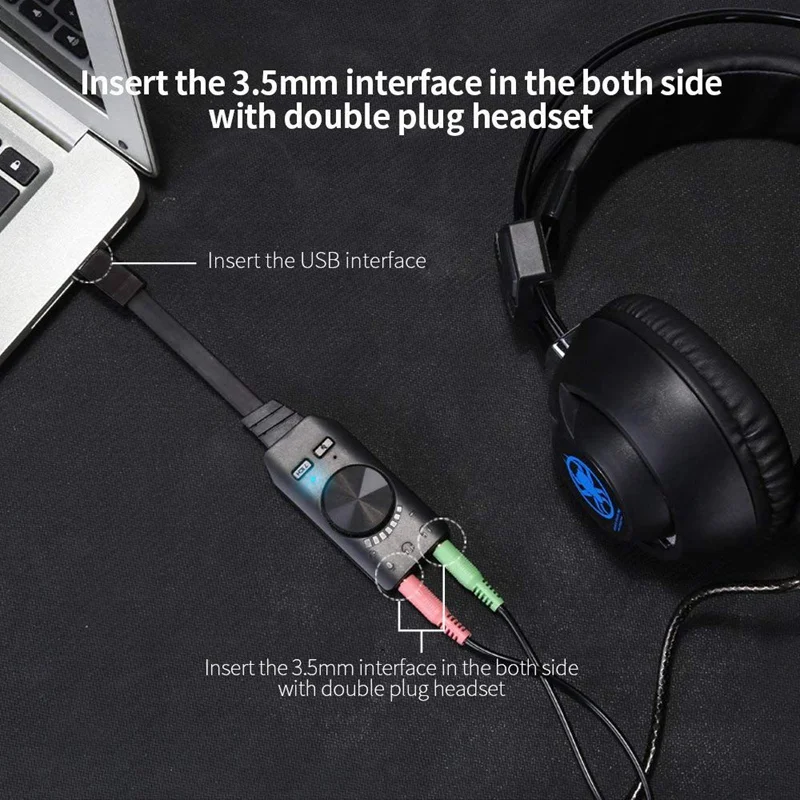 Аудио Usb интерфейс Виртуальный 7,1 канал аудио Usb адаптер Звуковая карта адаптер 3,5 мм микрофон и Аудио бесплатный привод один ключ 7,1 CH EMC