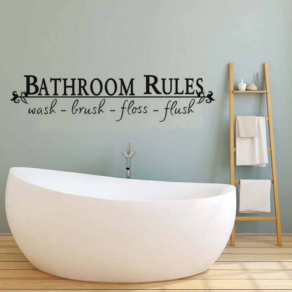 Bathroom Rules Wall Sticker For Living Room Bathroom Removable