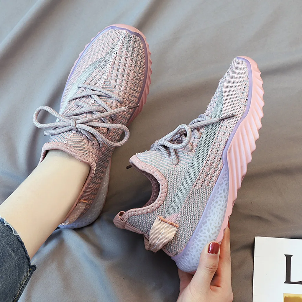 

Women's Leisure Outdoors Casual Shoes Breathable Women's Mesh Sneaker Casual Slip On Flat Shoe Mesh Soft Walking Footwear