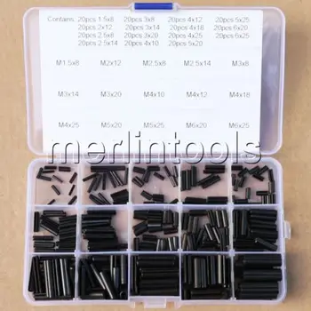 

300Pcs 15 Kinds of Steel Split Spring Dowel Tension Roll Pins 1.5 - 6mm Kit
