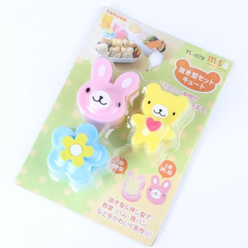 Сэндвич резак 3 шт. японский KAWAII хлеб сыр мясо еда резак форма для ребенка Bento Ланч-бокс