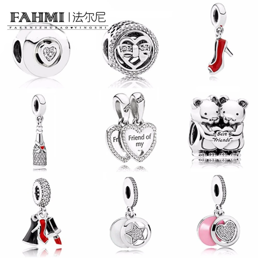 

FAHMI Lovely Charms Love Bead High Heels Pendant Fits Original A Early Autumn Series S925 Sterling Silver DIY Jewelry Gift