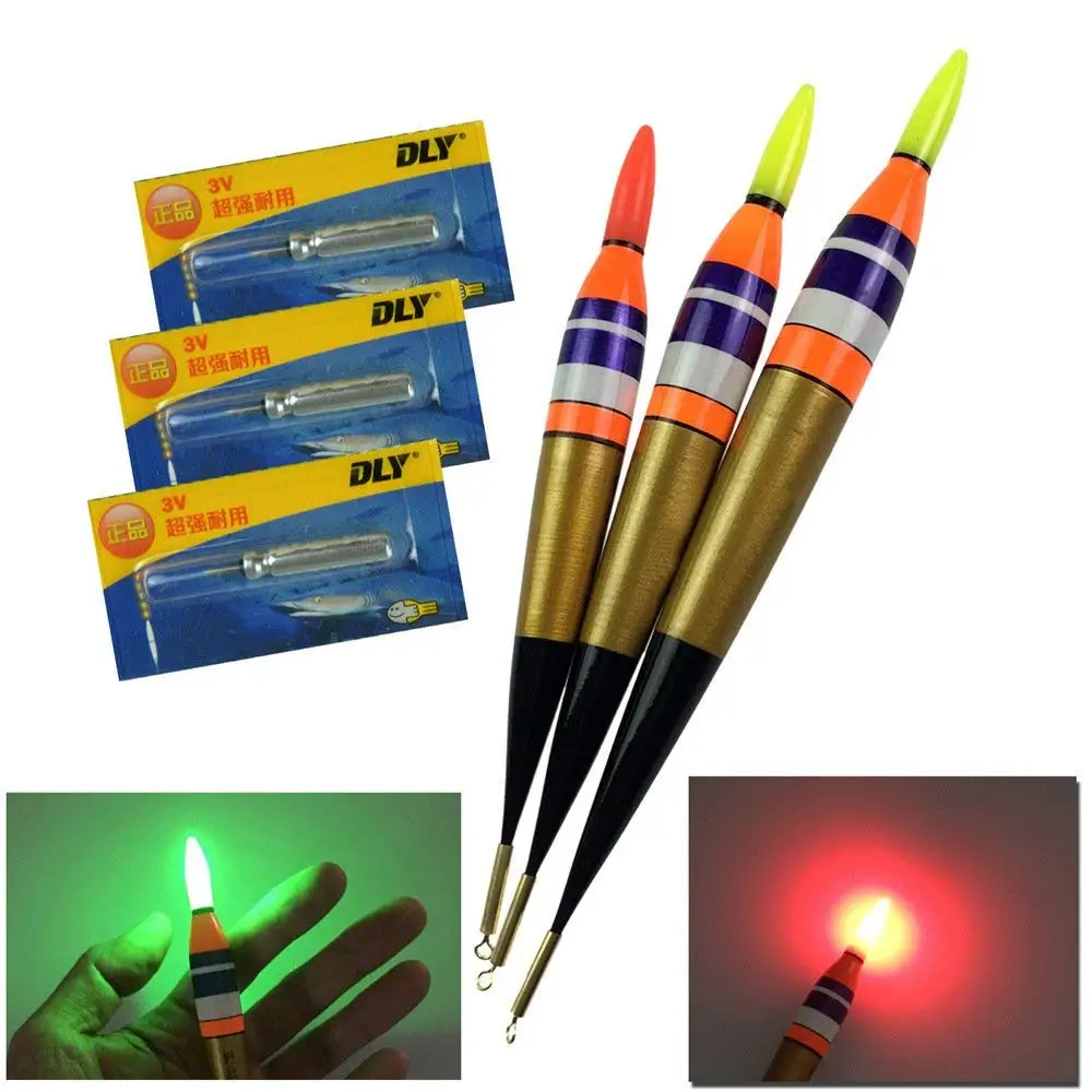 3Pcs LED Electronic Fishing Float Balsa Wood Lighting Rock Saltwater Sea Luminous Fishing Buoy Bobber Glow in the Dark 3Pcs LED Electronic Fishing Float Balsa Wood Lighting Rock Saltwater Sea Luminous Fishing Buoy Bobber Glow in the Dark