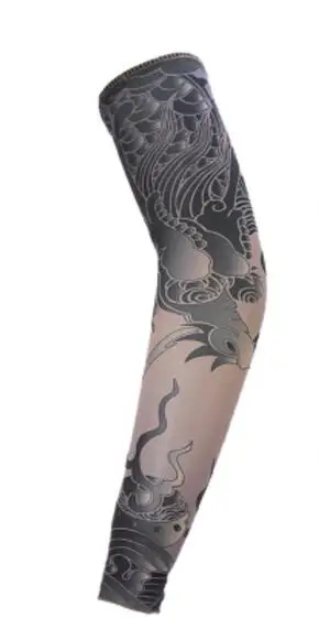 Рукав с татуировками анти-УФ Защита наручная повязка летний солнцезащитный крем для загара на открытом воздухе Велосипеды манжеты - Цвет: Серый