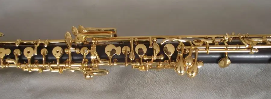 Отличный эбеновый концерт полуавтоматический oboe, позолоченный ключ C