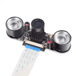Raspberry Pi 3 b + модуль камеры ночного видения камера регулируемый фокус 5MP OV5647 веб-камера видео 1080 p с 2 инфракрасным ИК светодиодный свет