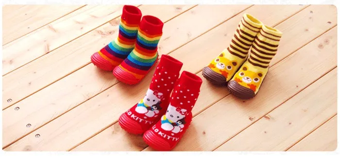 2016 New Home Children Shoes Soft Rubber Warn Socks Cartoon Cotton Boys Shoes Autumn Winter Anti-slippery Slippers Kids 483 (9)