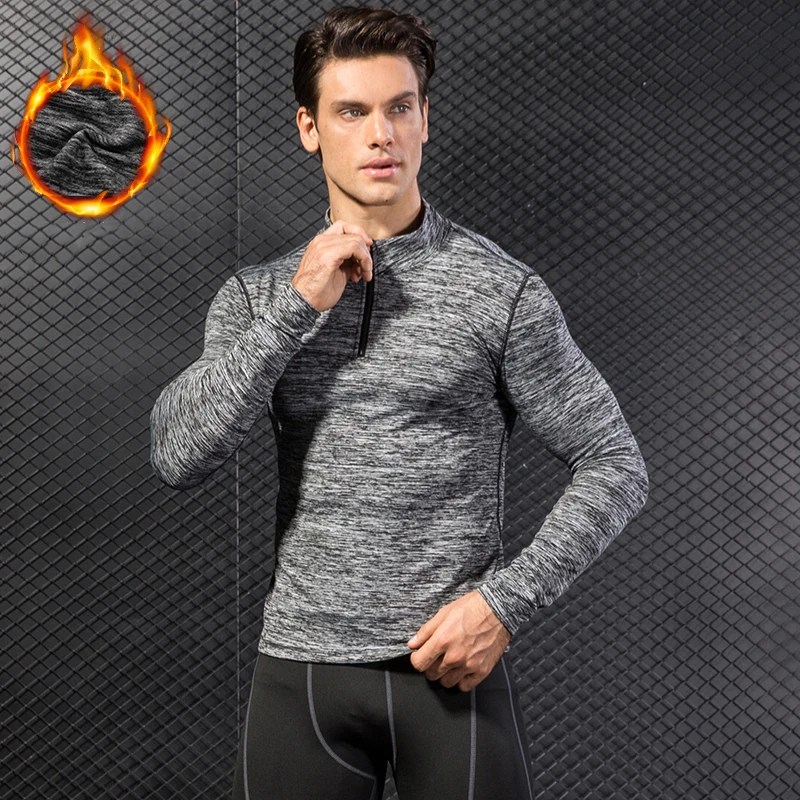 

Mens Thermal Long Sleeve Running Sweatshirts Men Football Jersey Sport Shirt Men's Sportswear Quick Dry Men's T-shirts Rashgard