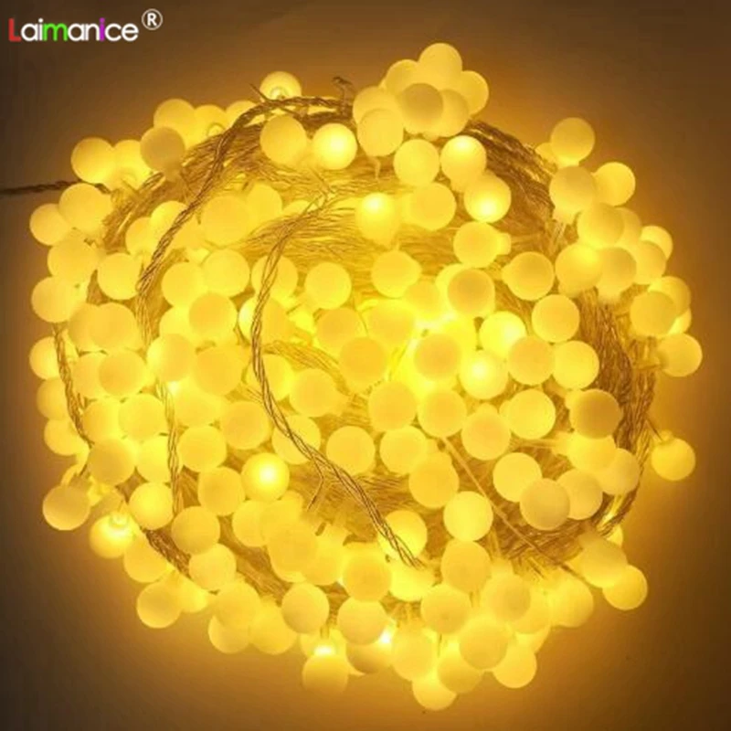AC 110 V 220 V 50 M 400LED бусины в форме вишни сказочная гирлянда декоративные огни свадьба Рождество открытый патио с гирляндой украшения