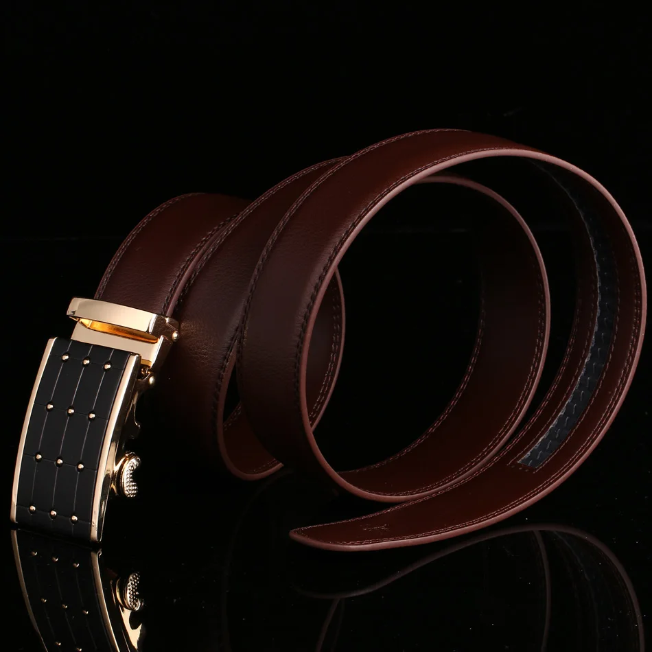 Ремень мужской кожаный автоматический дизайнерский пояс MUSENGE|leather belts for men|designer