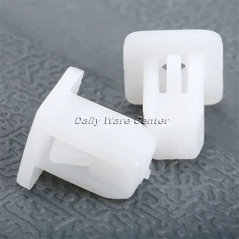 50Pcs White Square Auto Bumper Fastener Rivet Retainer Push Engine Cover Fender Car Door Trim Panel