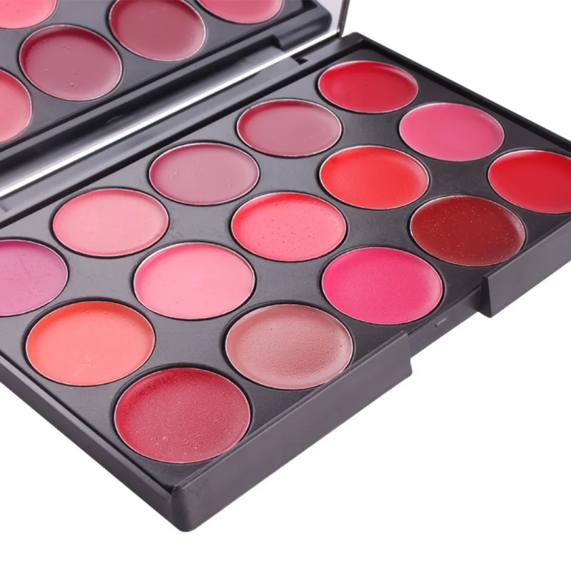 15 Colors Red Sexy Pigments Matte Lipstick Palette Moisturizer
