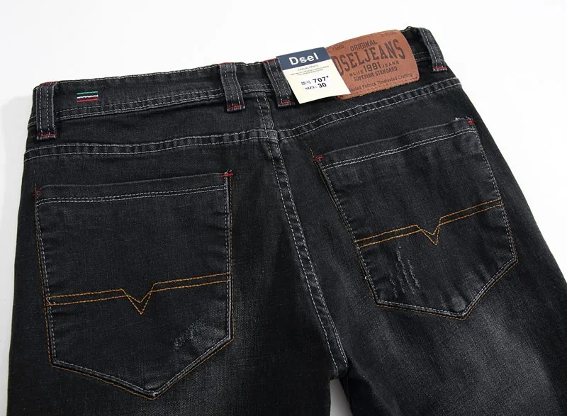 Модные мужские джинсы, прямые, для отдыха, качественные, хлопковые, байкерские джинсы, деним, обтягивающие джинсы для мужчин, оригинальные брендовые джинсы dsel, 707-B