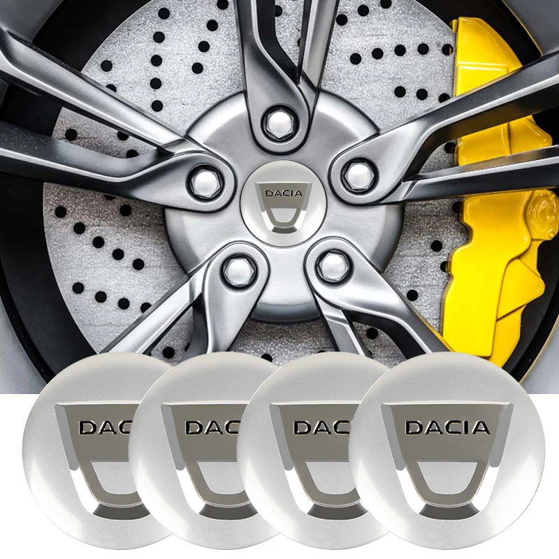 

4Pcs NEW Wheel Center Hub Cap Aluminum Stickers 56.5mm emblems for Dacia Duster Logan 2 Mcv Sandero Stepway Car Styling
