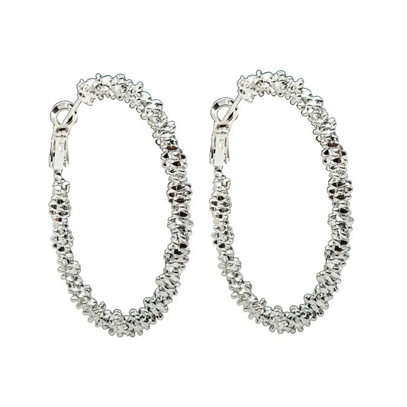 

LanZhi sea fashion simple copper plating silver jewelry manufacturer supply loops ms earrings in Europe and the wind