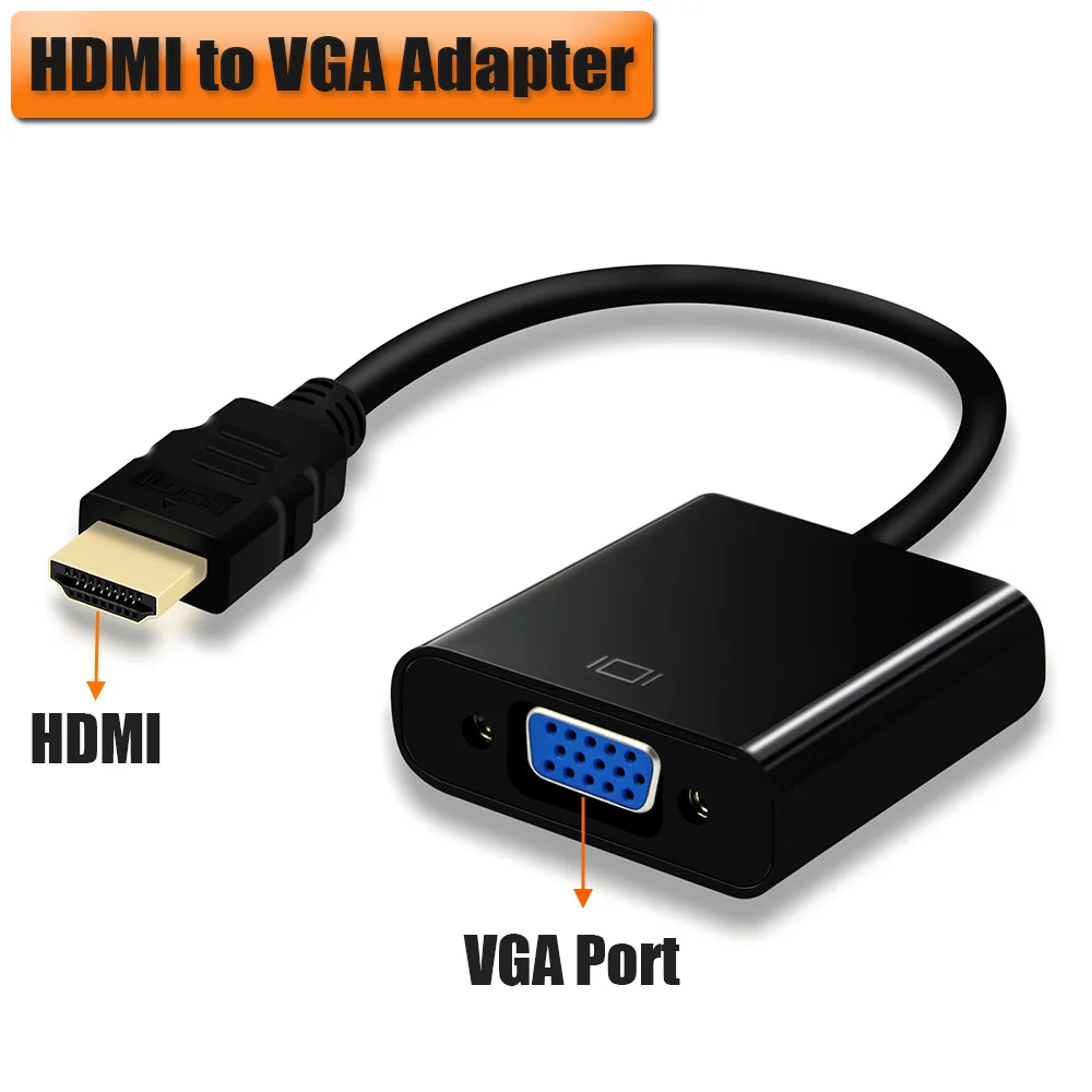 JONSNOW HDMI to VGA Cable for PC Computer PS3 PS4 Game Player HDMI Cable Support Full HD 1080P HDTV Converter