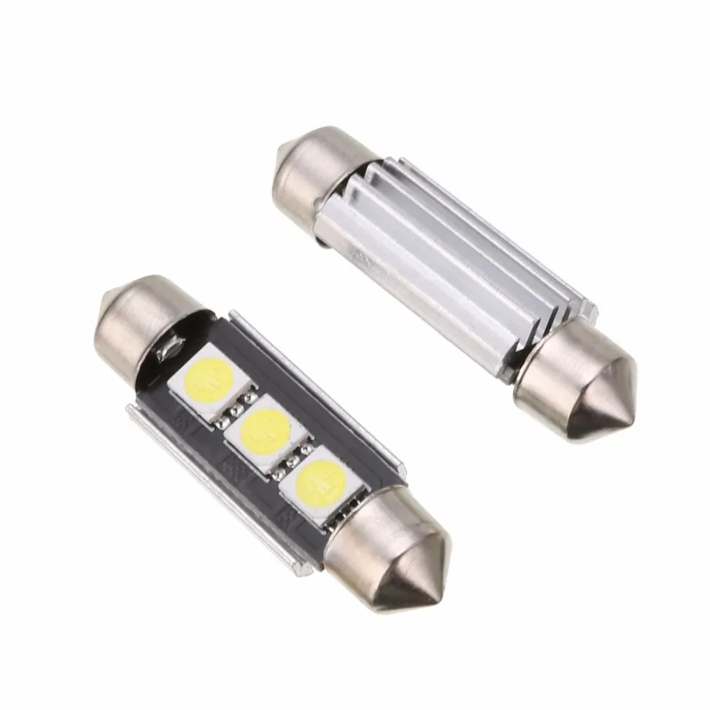 Бесплатная доставка 2x39 мм 3 SMD 5050 Белый купол с фестонами C5W CANBUS Error free Автомобиль