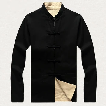 

Two Side Cotton Linen Plus Size Male Jacket Chinese Men Reversible Black Beige Coat Large Size 3XL 4XL 5XL 6XL Top 2973
