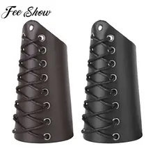 FEESHOW, высокое качество, сексуальная Унисекс кожаная шнуровка, рукавицы для мужчин и женщин, браслет, широкий браслет, Защитный Браслет, броня, манжета, костюм