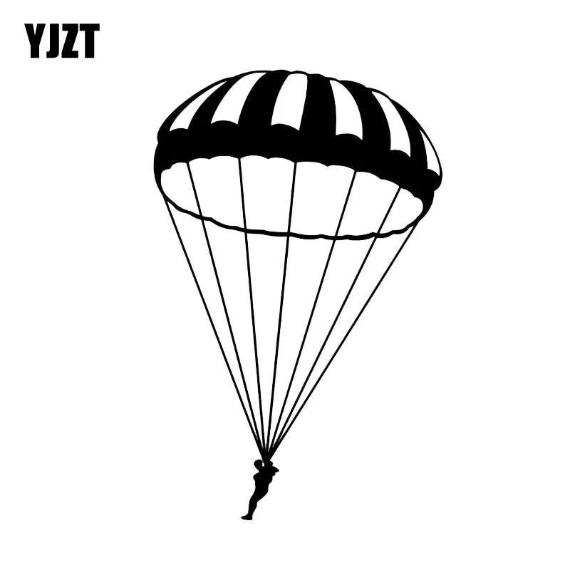 

YJZT 11.1*17.3CM Skydiver Parachute Extreme Sports Decor Car Sticker Silhouette Vinyl Accessories C12-0754
