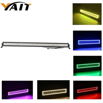 

Yait 288W 50" Spot LED Light Double Row led light Bar with RGB Halo Ring Bar Led IP67 Waterproof for Off-road Vehicle Auto Boat