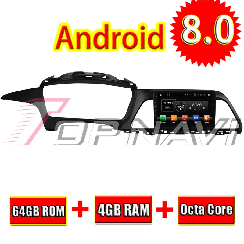 Topnavi 9'' Android 8.0 Car Autoradio Head Unit Player for Hyundai Sonata 2015 2016 2017 GPS Navigation Stereo NO DVD Octa Core |