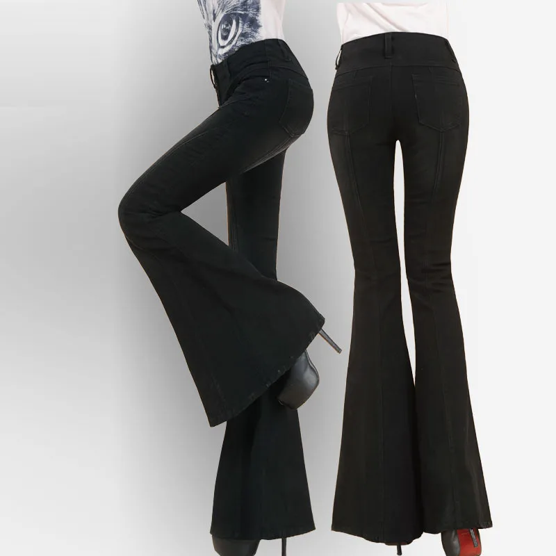 black high waisted flares