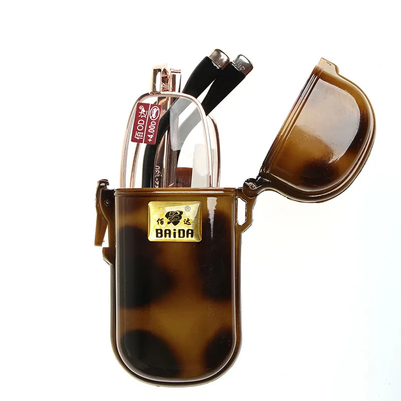 

Mini Foldable Reading Glasses Metal Full Frame Case Eyeglass With Case +1.0 +1.5 +2.0 +2.5 +3.0 +3.5 +4.0