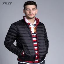 FTLZZ для мужчин зимний ультра светильник белая утка пуховик двухсторонние пальто короткий дизайн размера плюс мужские парки