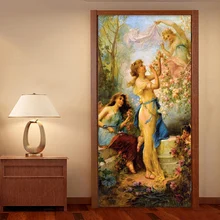 Европейский стиль, картина маслом, фото, настенная дверь, наклейка, обои для гостиной, спальни, креативный художественный фон, настенное покрытие, Фреска 3D