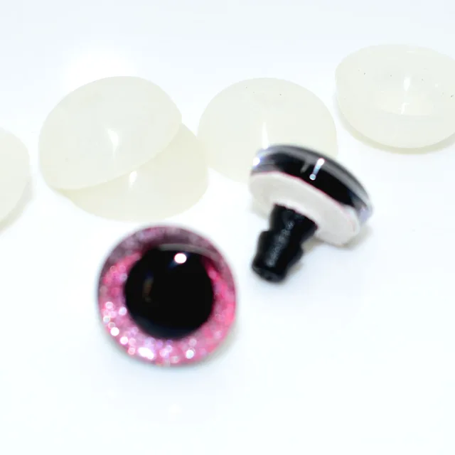 10sets 12/16/18/20/25mm Clear Trapezoid Plastic Safety Toy Eye + glitter Nonwovens for Teddy Bear Stuffed Toys Puppet Dolls Eye 5