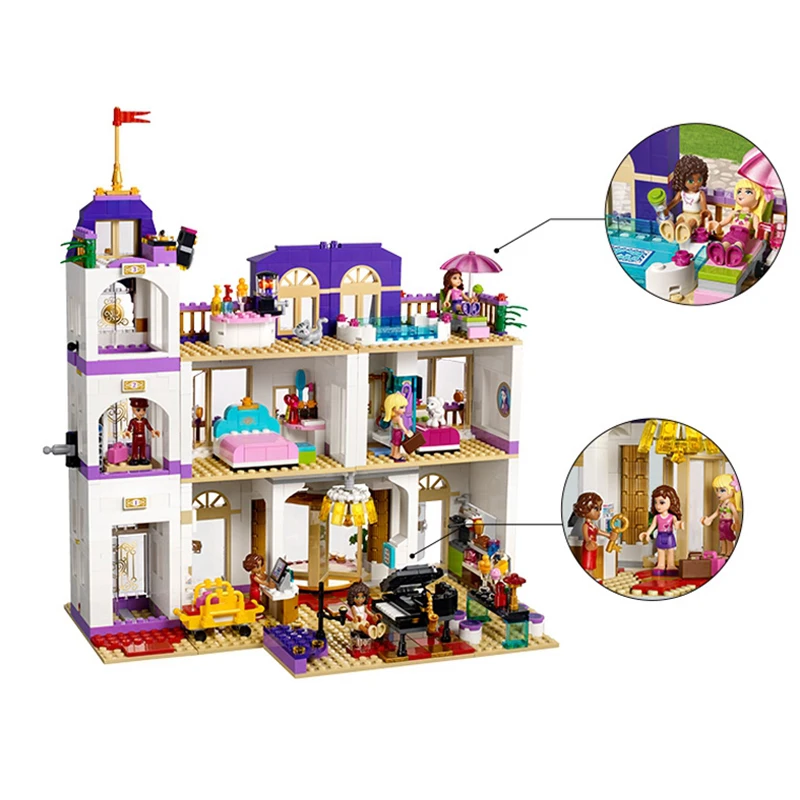 1585pcs bela Diy Friends series Heartlake Grand Hotel Compatible with Legoingly Building model Toys gift for children brinquedos 1585pcs bela Diy Friends series Heartlake Grand Hotel Compatible with Legoingly Building model Toys gift for children brinquedos