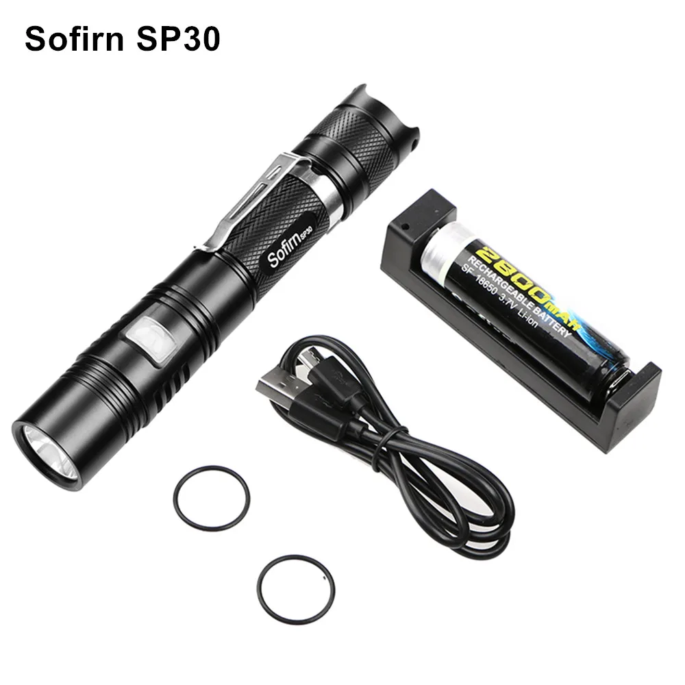 Мощный светодиодный фонарик Sofirn SP30 1000 лм 18650 6 режимов индикатор мощности|hunting