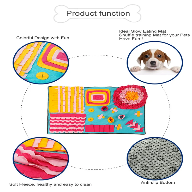 Нюхательный коврик для собак, медленное кормление, коврики для собак, кошек, кормушка, для работы с домашними животными, IQ тренировочное одеяло для маленьких и больших собак
