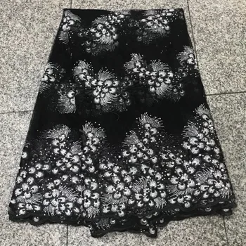 

Black Nigerian French Lace Fabrics 2018 African Tulle Lace Fabric High Quality African Lace Wedding Fabric For Fashion Woman