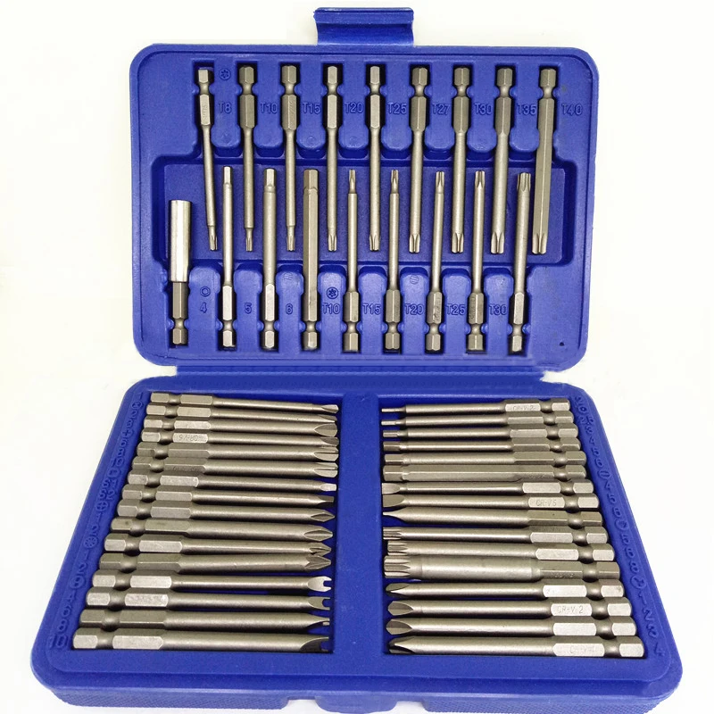 

Lange Batch Hoofd Partij Nozzle Elektrische Schroevendraaier Post Mouw Set U-vormige Cross Woord Pruim Power Tools Bit Set
