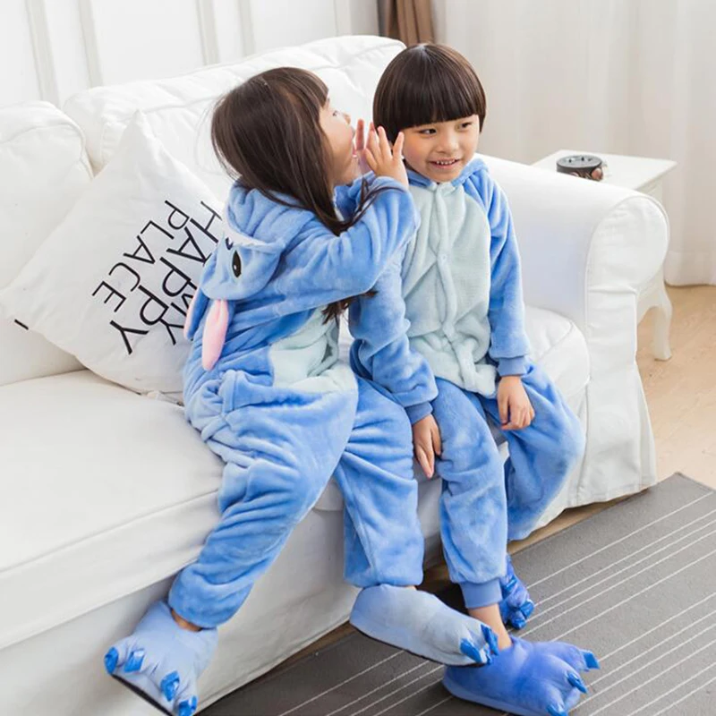 

Kid Blue Stitch Cosplay Kigurumi Onesies Child Cartoon Anime Jumpsuit Costume For Girl Boy Animal Disguise Sleepwear Pajamas