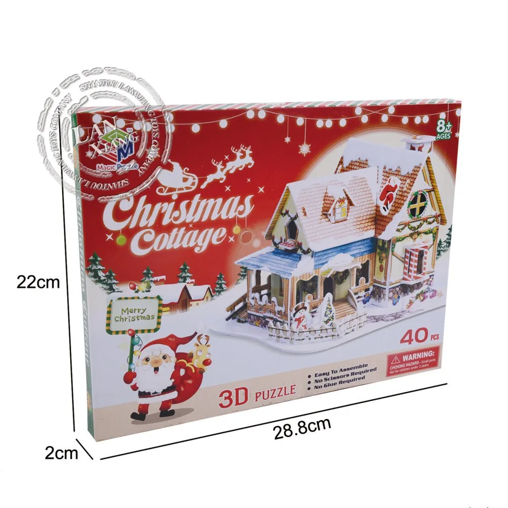 Christmas Cotteage Jigsaw 3D Puzzle Fun Toy Christmas GIft For Kids 