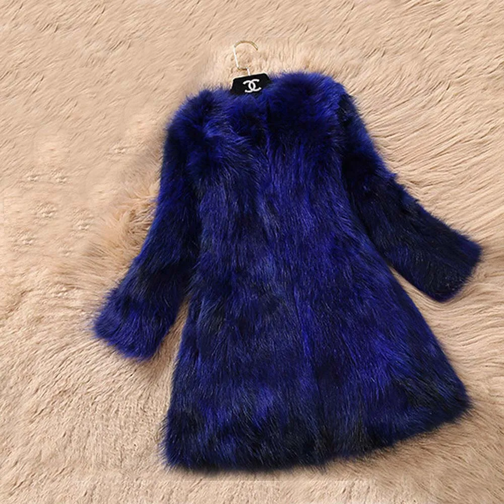 Новое поступление шуба из натурального Лисьего меха женская фабричная натуральный Лисий мех куртка натуральный мех пальто FP822 - Цвет: Boblue