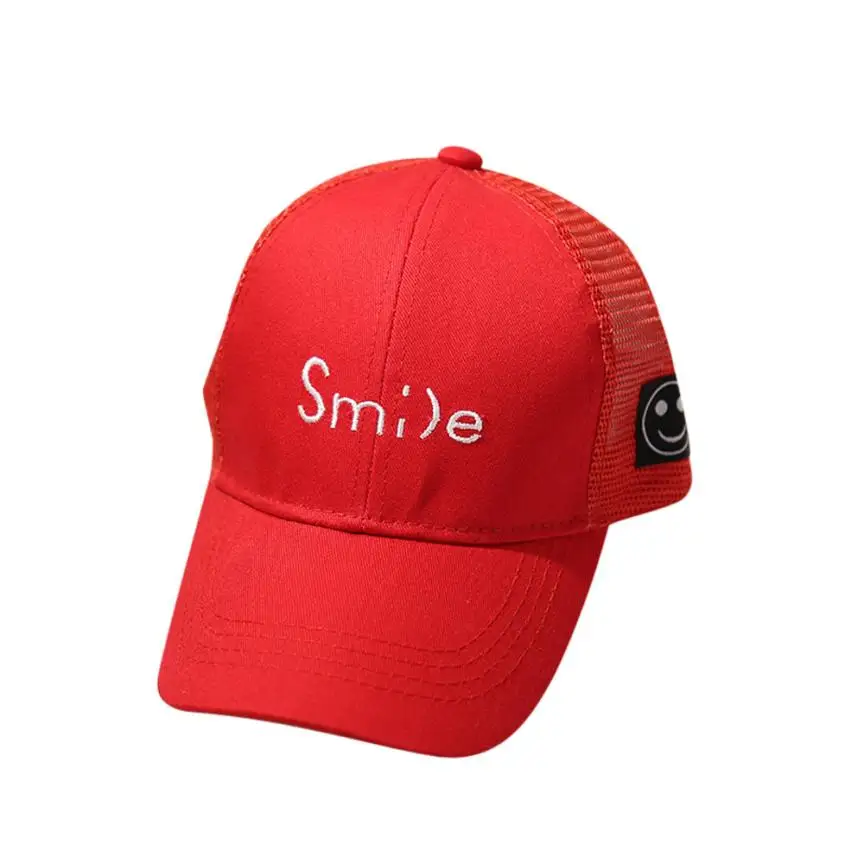 

MUQGEW Smile Letter Hats Kids Boys Girls Fashion Embroidery Bongrace Hat 2018 Summer Children Cute Peak Baseball Cap Sunhat Caps