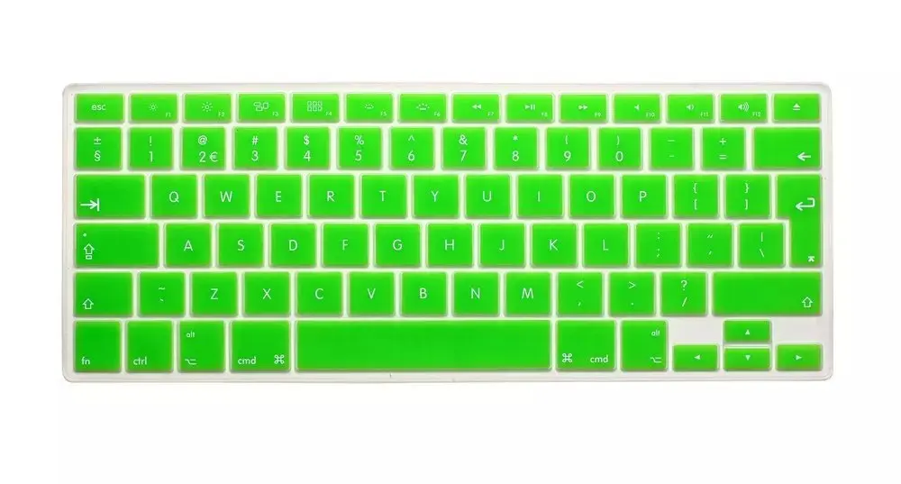 10 шт./лот Защита клавиатуры для Macbook Pro 13," 15,4" и 1" версия ЕС/Великобритании с английским языком печати, много цветов - Цвет: Зеленый