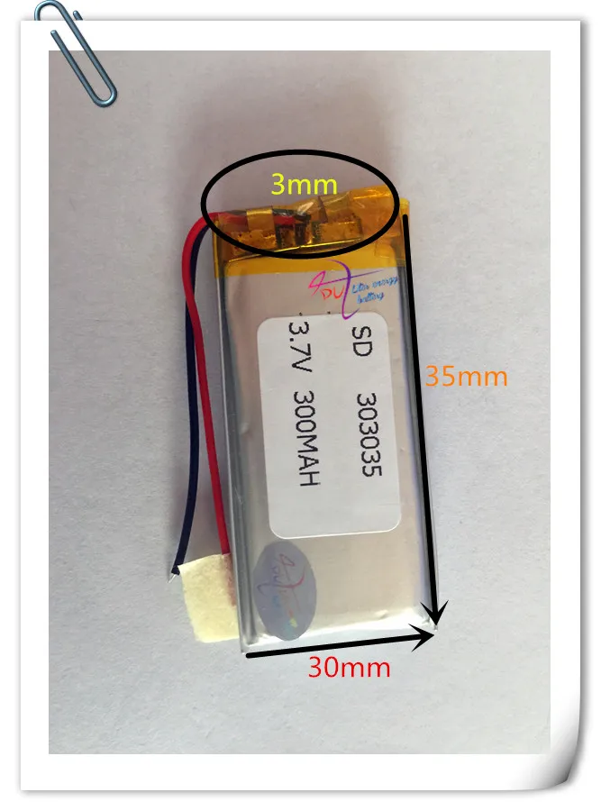 

Wholesale 10 pcs 3.7V 300 mAh 303035 Lithium Polymer LiPo Rechargeable Battery For Mp3 Mp4 PAD DVD DIY E-book