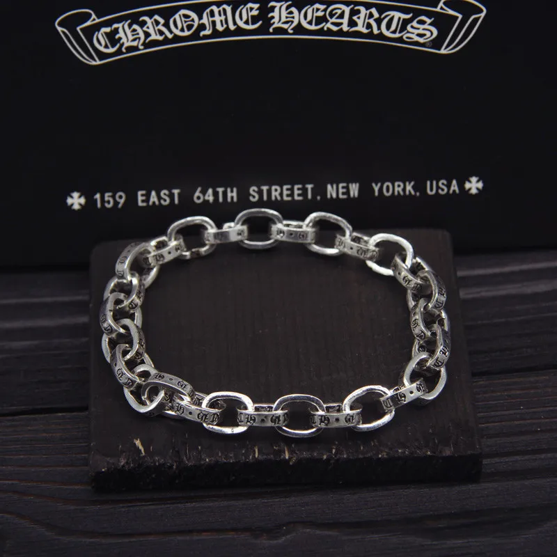 

Starfield 925 Sterling Silver Ring Logo Letters Do Old Bracelet Tide men's Fine Female Bracelet Burst Hair Stylist