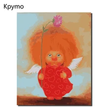Kpymo Chuvilyaeva Галина Ангел живопись по номерам полотно ручной работы; рисунок стены дома художественная картина для гостиной уникальный подарок