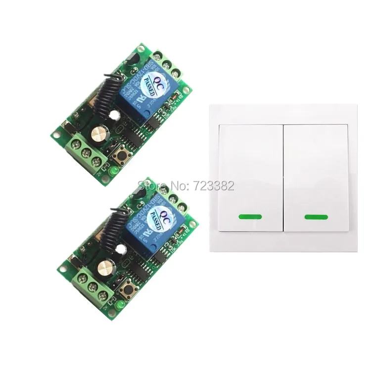 

LED Strips Door Lock wireless Remote Control Switch System Relay Receiver Contact RX + Wall Sticky Panel Remote Transmitter